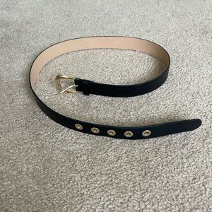 Black and Gold Leather Belt